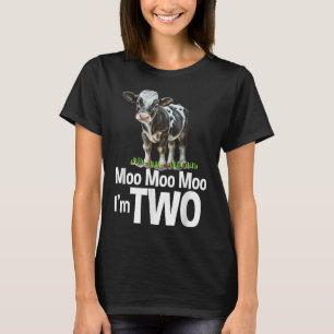 Moo Moo Im Two 2. Geburtstag Funny Niedlich Cow So T-Shirt