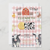 Moo Moo Im Two Cow 1. Geburtstag Einladung (Vorderseite)