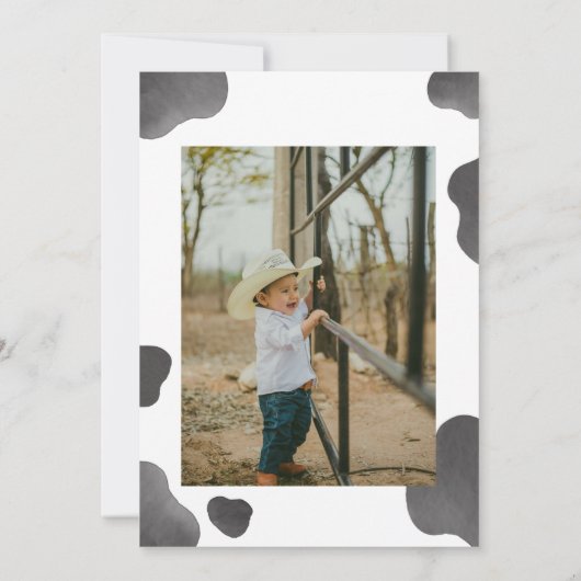 Moo Moo I'm Two Cow 2nd Birthday Einladung (Rückseite)