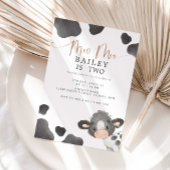 Moo Moo I'm Two Cow 2nd Birthday Einladung