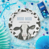 MOO MOO I'm TWO Cow Print birthday Paper Plates Pappteller (Party)