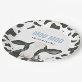 MOO MOO I'm TWO Cow Print birthday Paper Plates Pappteller (Schrägansicht)