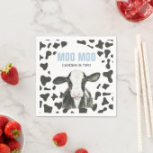 MOO MOO I'm TWO Cow Print birthday Serviette (Beispiel)