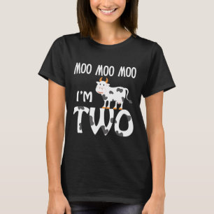 Moo Moo Im Two Second Birthday Cow Unglaublich wit T-Shirt