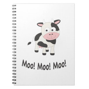 Moo Moo Moo Niedliche Cartoon-Kuh Notizblock