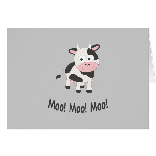 Moo Moo Moo Niedlicher Cartoon Kuh (Vorderseite (Horizontal))