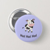 Moo Moo Moo Niedlicher Cartoon Kuh Button (Vorne & Hinten)