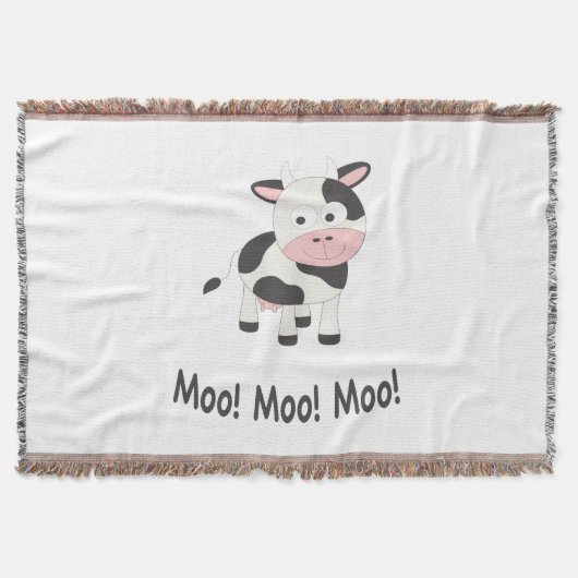 Moo Moo Moo Niedlicher Cartoon Kuh Decke (Vorderseite)