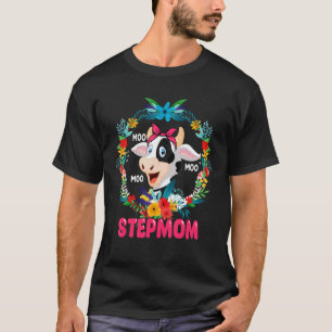 Moo Moo Moo Stiefmutter Süße Kuh Fliege Blumen Kre T-Shirt