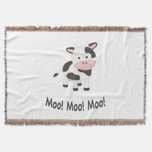 Moo Moo Moo Süße Cartoon-Kuh Decke