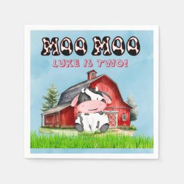 Moo Moo Name ist zwei Kindergeburtstag Party Serviette