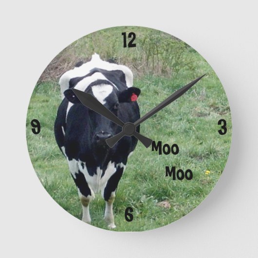 Moo Moo Wall Clock Runde Wanduhr (Vorderseite)