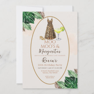Moo Moo's & Margaritas Birthday Einladung