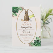 Moo Moo's & Margaritas Birthday Einladung (Stehend Vorderseite)