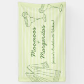 Moo Moos & Margaritas Green Bachelorette Herzlich Banner (Vertikal)