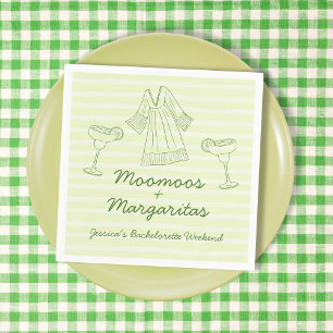 Moo Moos & Margaritas Handgeschriebene Junggeselli Serviette