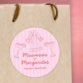 Moo Moos & Margaritas Pink & Red Bachelorette Runder Aufkleber