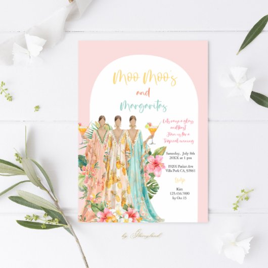 Moo Moo's & Margaritas Tropisches Party Einladung