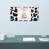 Moo niedliche Blumenrosa Heilige Kuh 1. Geburtstag Banner (Messe)