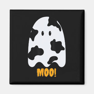 Moo! Niedliches Funny Cow Print Ghost Halloween T- Magnet