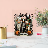 Moo oder Boo Halloween Cow Acrylschild (Hochzeit)