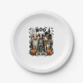 Moo oder Boo Halloween Cow Pappteller (Vorderseite)