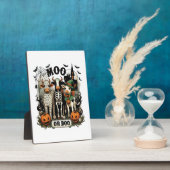 Moo oder Boo Halloween Kuh Fotoplatte (Seite)