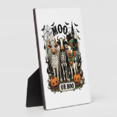 Moo oder Boo Halloween Kuh Fotoplatte (Seite)