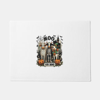 Moo oder Boo Halloween-Kuh Fußmatte