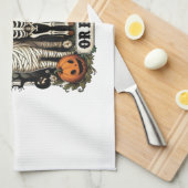 Moo oder Boo Halloween-Kuh Geschirrtuch (Viertel Falte)