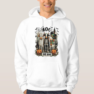 Moo oder Boo Halloween-Kuh Hoodie