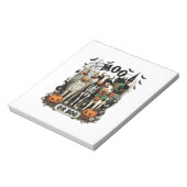Moo oder Boo Halloween-Kuh Notizblock (Rotiert)