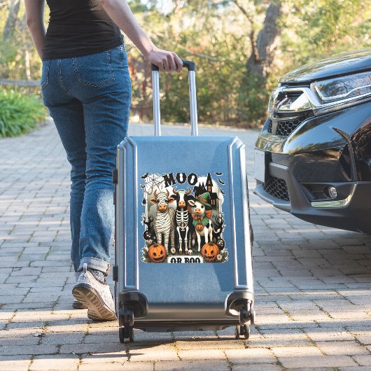 Moo or Boo Halloween Cow Aufkleber (Koffer Insitu)