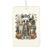 Moo or Boo Halloween Cow Autolufterfrischer (Vorderseite)