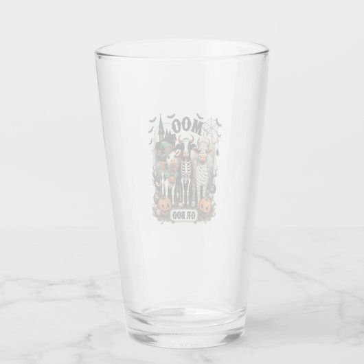 Moo or Boo Halloween Cow Glas (Rückseite)