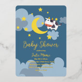 Moo Over the Moon Baby Shower Einladung (Vorderseite)