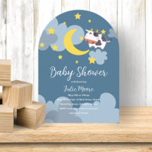 Moo Over the Moon Baby Shower Einladung