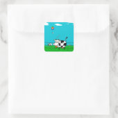 Moo Quadratischer Aufkleber (Tasche)