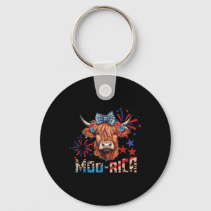 Moo-rica Highland Cow 4. Juli Gedenktag Schlüsselanhänger