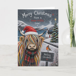 Moo Rific Highland Cow Weihnachtskarte Karte