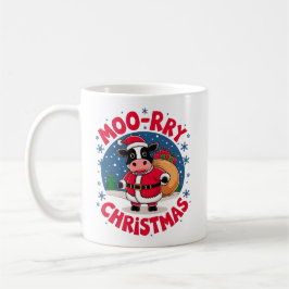 Moo-rry Christmas Funny Cow Santa Christmas Kaffeetasse