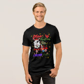 Moo-ry Christmas Cow in Plaid Truck Holiday design Tri-Blend Shirt (Vorderseite voll)