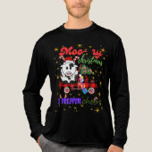 Moo-ry Christmas Cow in Plaid Truck Holiday design Tri-Blend Shirt (Vorderseite)
