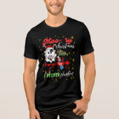 Moo-ry Christmas Cow in Plaid Truck Holiday design Tri-Blend Shirt (Vorderseite)