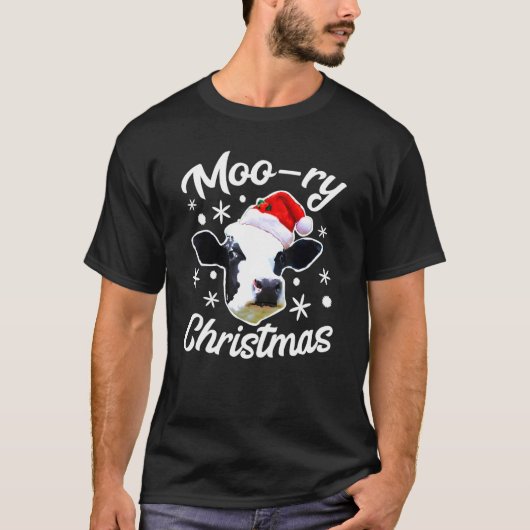 Moo Ry Weihnachtskuh Feiertag T-Shirt (Vorderseite)