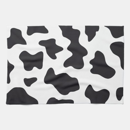 MOO Schwarz und Weiß Milchkuh Muster Druckgeschenk Küchentuch (Horizontal)