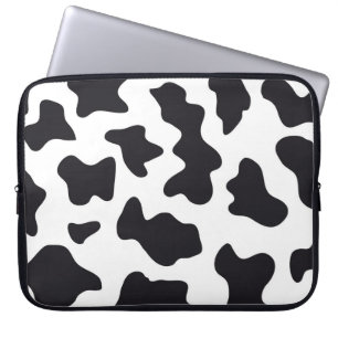 MOO Schwarz und Weiß Milchkuh Muster Druckgeschenk Laptopschutzhülle