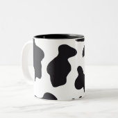 MOO Schwarz und Weiß Milchkuh Muster Druckgeschenk Zweifarbige Tasse (Vorderseite Links)