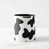 MOO Schwarz und Weiß Milchkuh Muster Druckgeschenk Zweifarbige Tasse (Mittel)