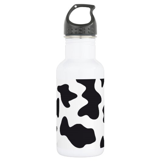 MOO-Schwarzweiss-Milchkuh-Muster-Druck Edelstahlflasche (Vorderseite)
